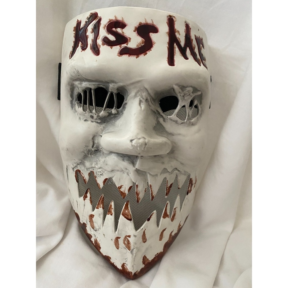 The Purge KISS ME Anarchy Movie‎ Horror Halloween Costume Masquerade Mask Scary!